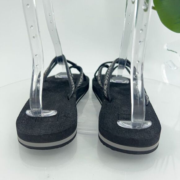 Teva Women's Olowahu Sandal Size 10 Thong Slide Flip Flop Black Tan Comfy - Picture 7 of 13